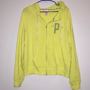 Neon Yellow PINK VS hooded zip up